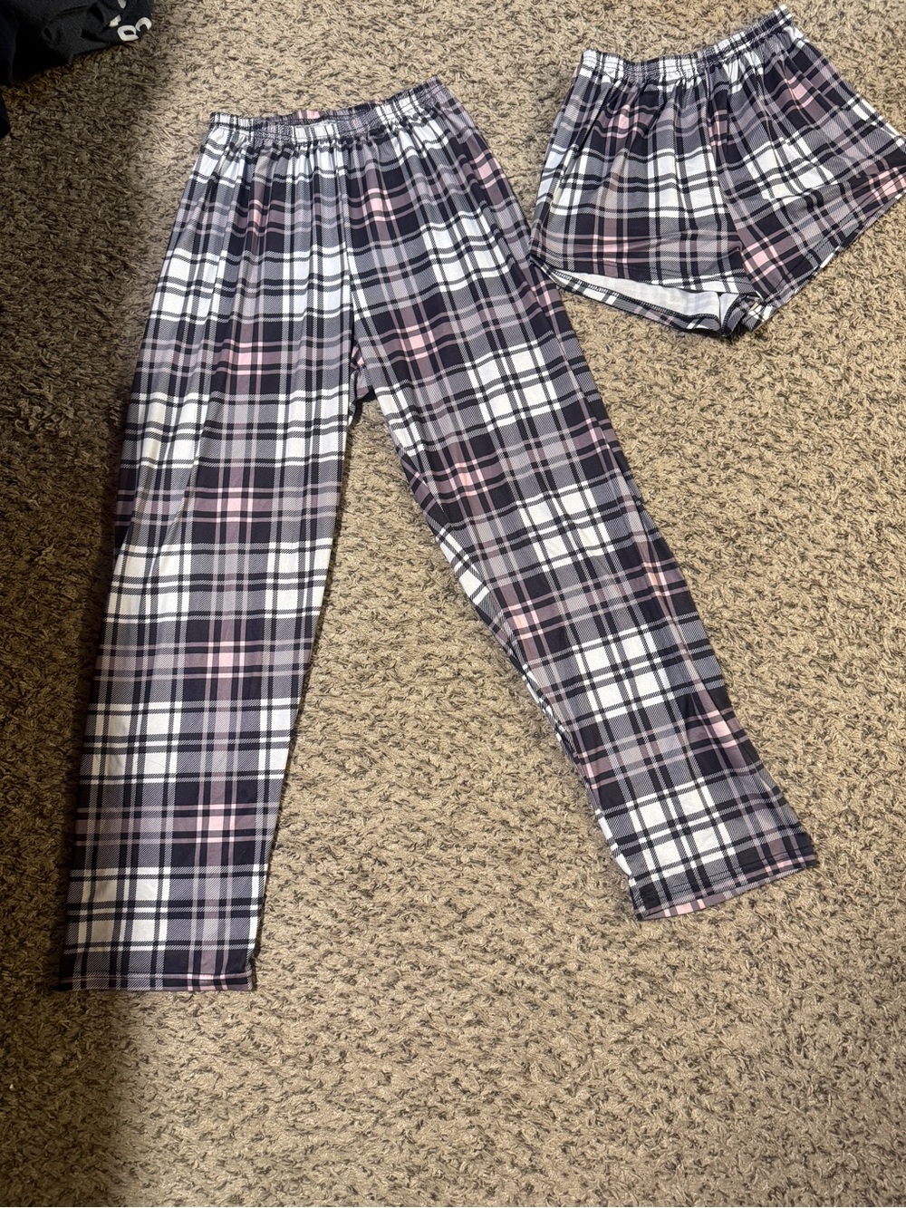 Matching Plaid Sleep Shorts and Pants